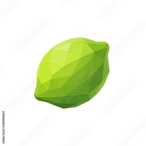 Bright green lime fruit illustration isolated on transparent background