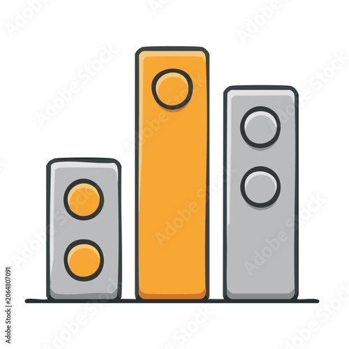 Flat design traffic light illustration