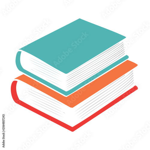 Stacked Books Icon in Flat Design