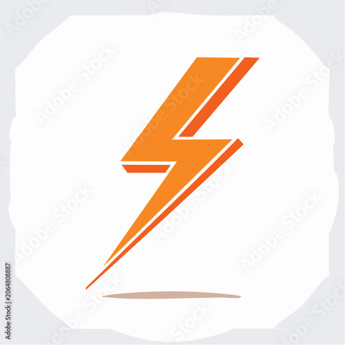 Orange Lightning Bolt Icon