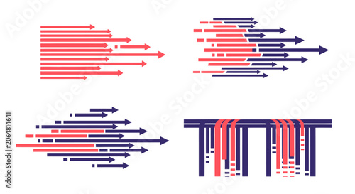 Abstract Arrows and Lines Moving Forward Representing Progress and Direction.