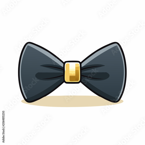 Dark Gray Bow Tie with Gold Accent