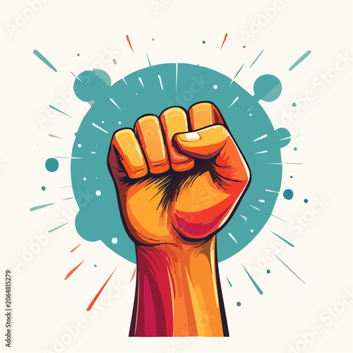 Fist Raised in Protest or Solidarity