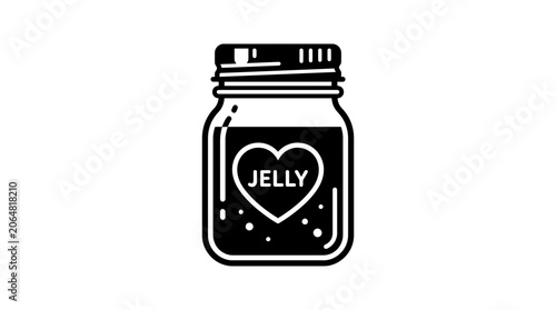 Heart Jelly Jar Icon - Sweet Homemade Jam Illustration