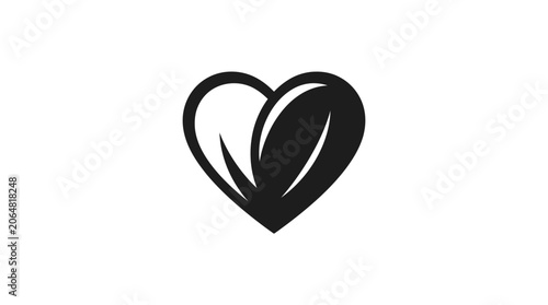 Heart Shape with Leaf Inside - Eco Love Concept