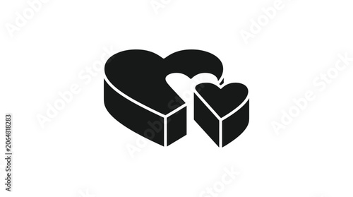Heart Shaped Candy Box Icon - Romantic Gift, Love Symbol, Valentine's Day
