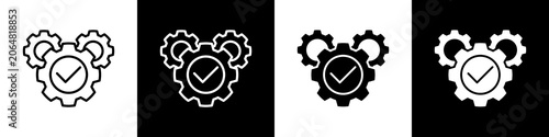 Setting black and white icon design concept	