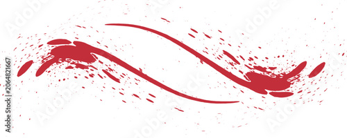 Red Brush strokes isolated on white background. Brush strokes grunge background. Vector brush stroke texture. Red ink, paint splatter.vector,eps10