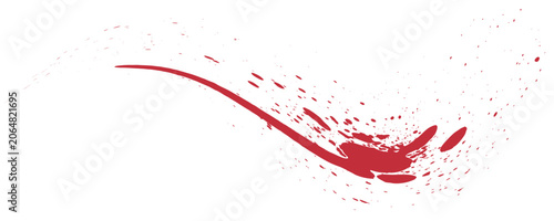 Red Brush strokes isolated on white background. Brush strokes grunge background. Vector brush stroke texture. Red ink, paint splatter.vector