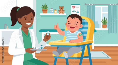 A pediatrician and a happy baby.