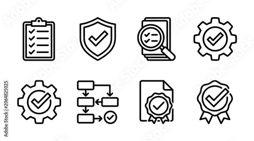 Premium icon set for verification and success