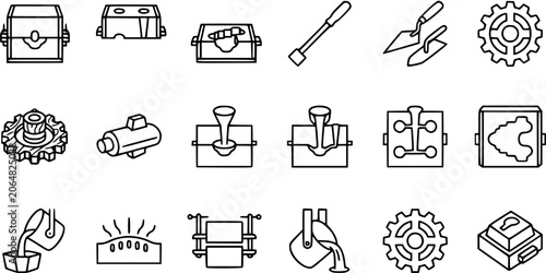 Canvastavla Foundry  Metal Casting Manufacturing Process Icons