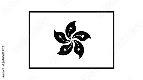 Hong Kong Flag Symbol Icon - Stylized Bauhinia Flower