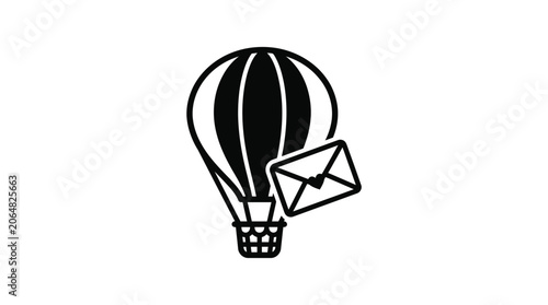 Hot Air Balloon Delivering Mail Icon