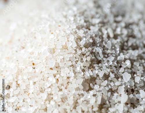 Macro Close-Up of White Sand Grains Texture