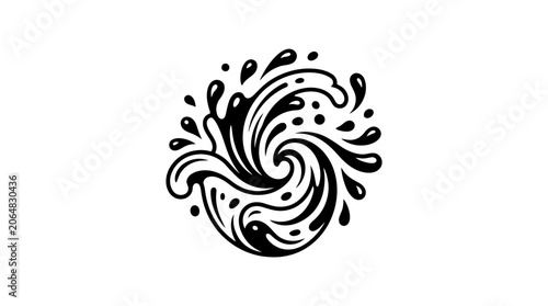 Splash Water Droplet Wave Icon.