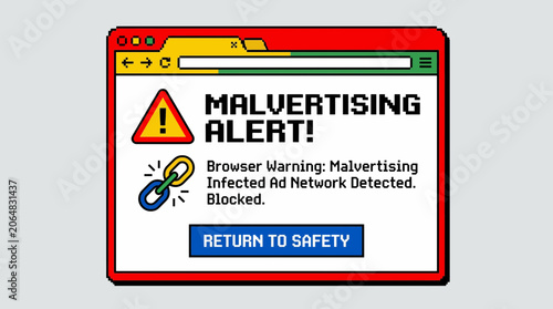 Slika na platnu Malvertising Infected Ad Network Browser Warning