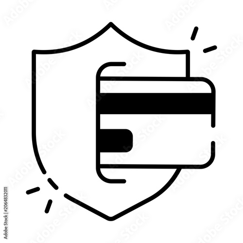 Fotografija Modern design icon of secure card payment