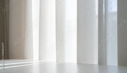 White Curtains and Sunlight, Minimalist Interior