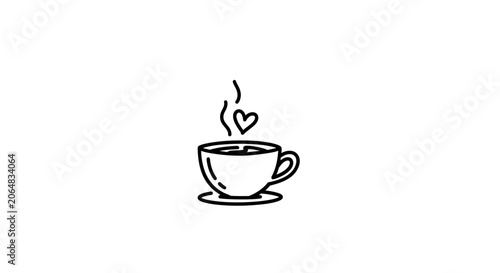 Simple line drawing of a coffee cup.