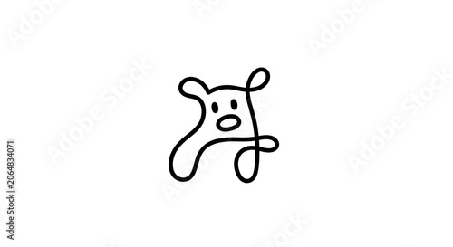 Simple line drawing of a bear.