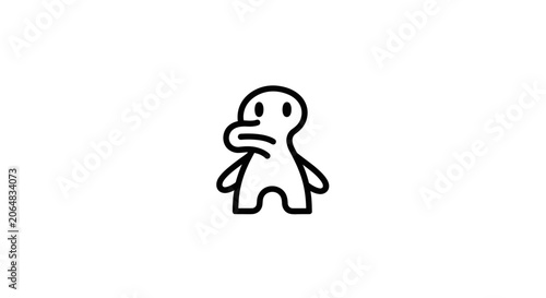 Simple line drawing of a character.