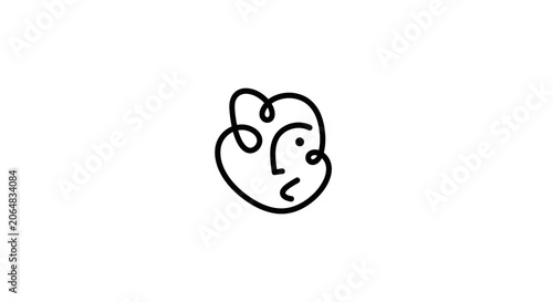 Simple line drawing of a face.