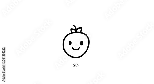 Smiling Peach Face Cartoon Character.