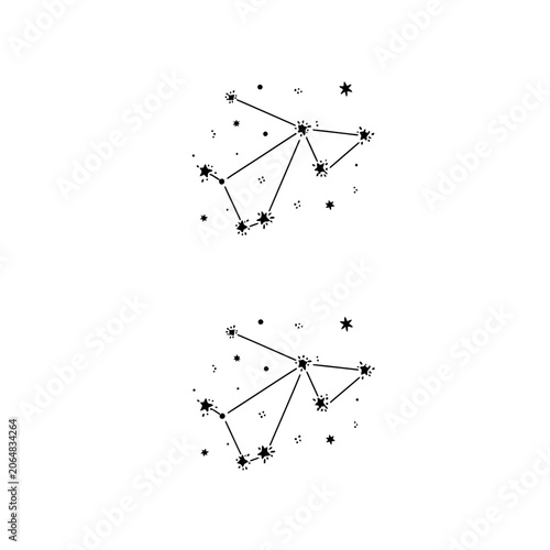 Star Constellation Patterns in Space.