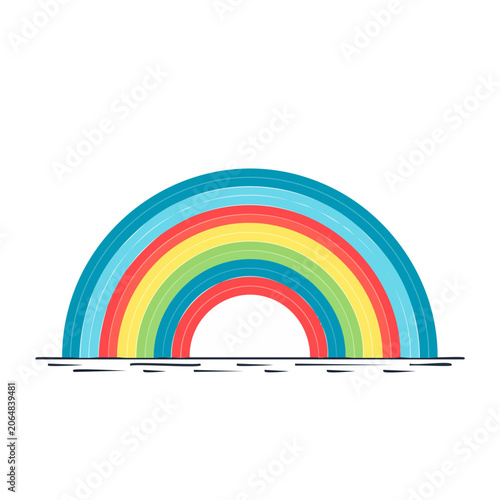 Colorful rainbow arc illustration on white background