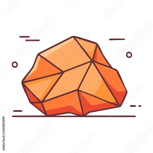 Orange Geometric Crystal Icon