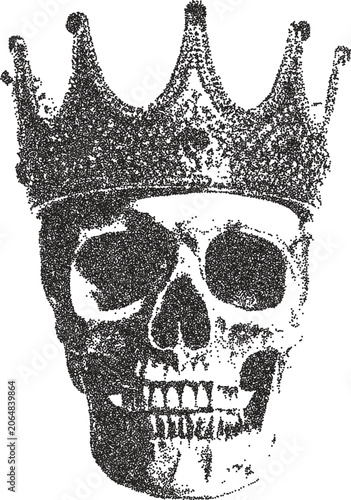 Skull retro y2k stipple design skeleton halftone brutalist urban vector png with clear background, bone 2000s photocopy grunge tattoo gen z effect
