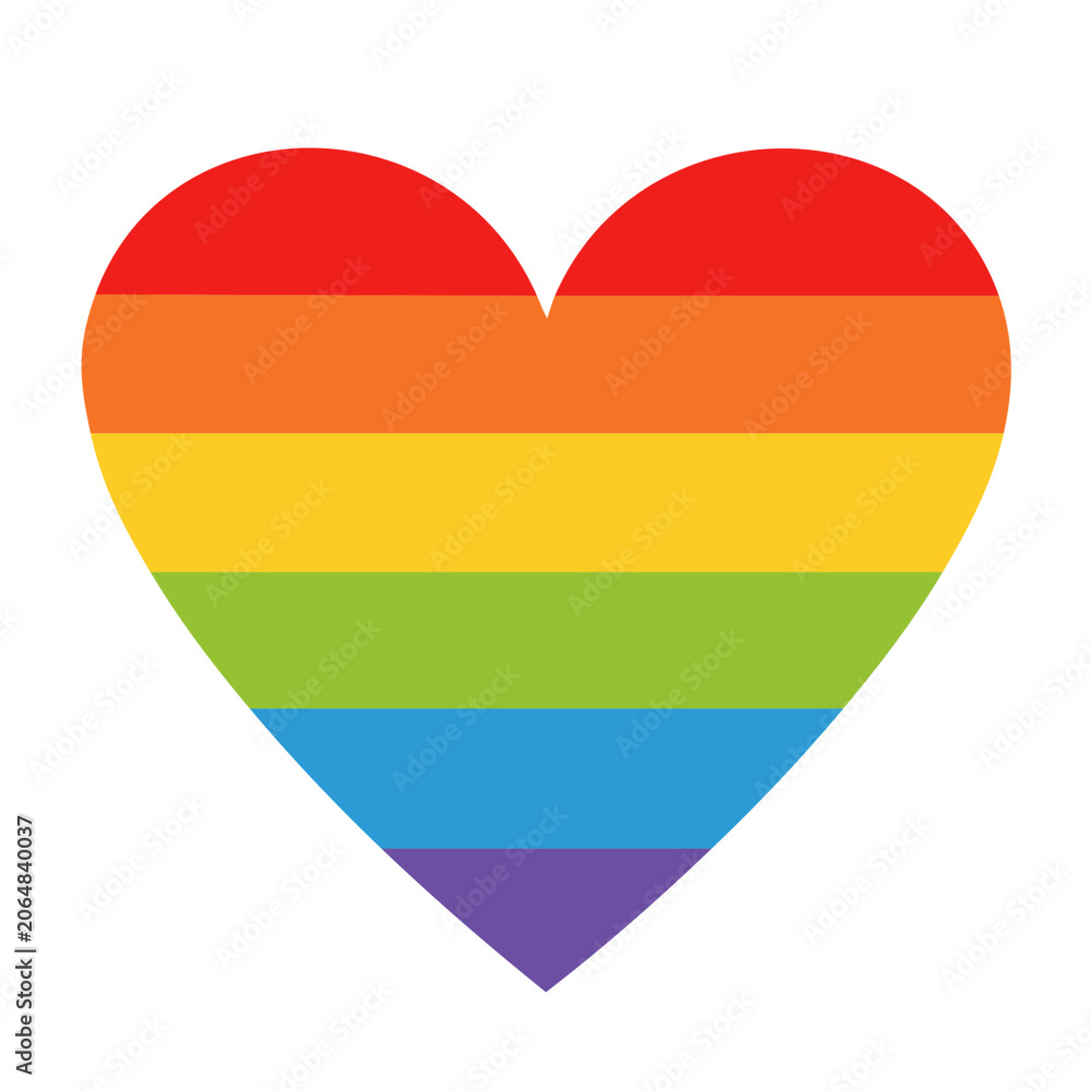 Fototapeta premium Rainbow Heart Icon with Transparent Background