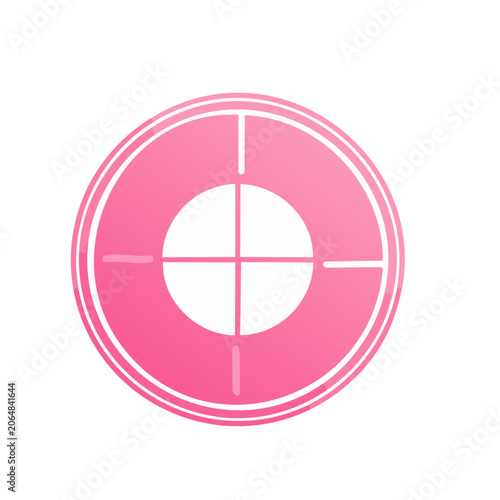 Pink target crosshair icon on transparent background