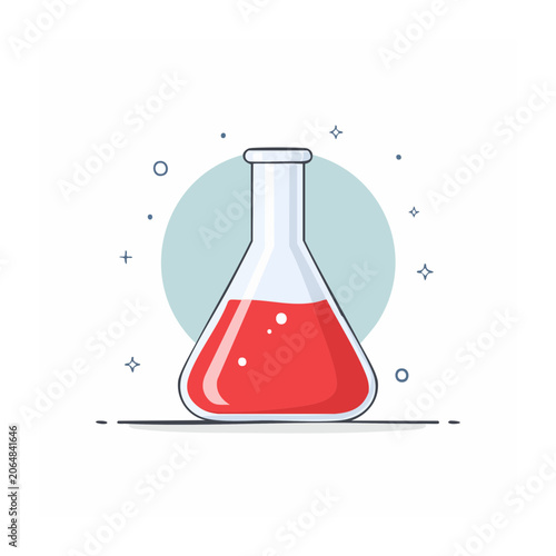 Red Liquid in Laboratory Flask Icon