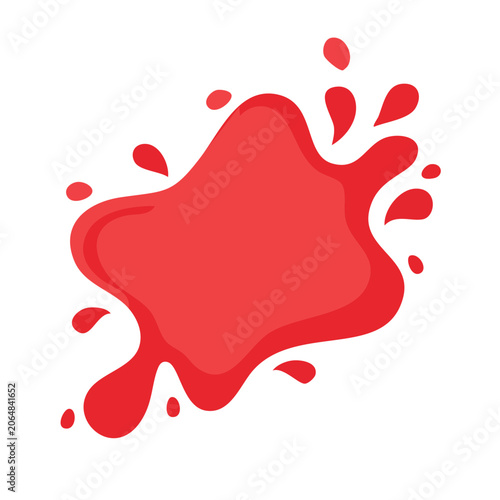 Red paint splash icon on transparent background