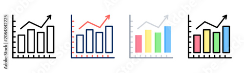 Tableau sur toile Fluctuation icon set multiple style collection