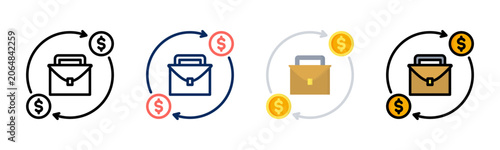 Foto Business Cycle icon set multiple style collection