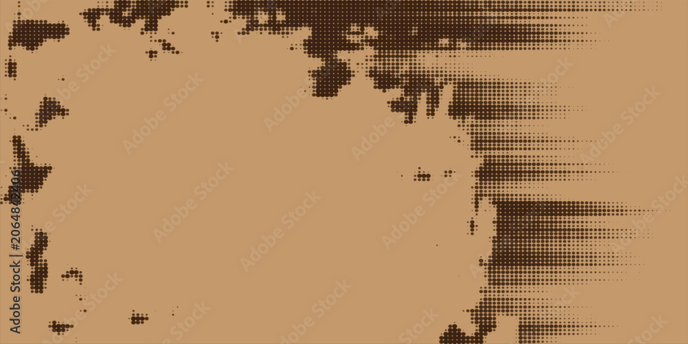 Fototapeta premium Grunge Brown Halftone Texture Background With Distressed Retro Vintage Paper Look