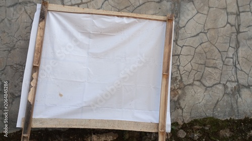 tent on the beach, white board for advertising design resources 