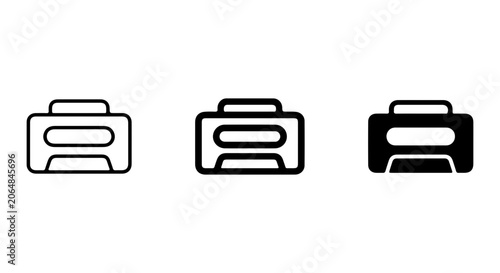 Printer Icon Set, Multifunction Device Vector Graphics, Office Equipment Symbols, Digital Printing Machine Icons