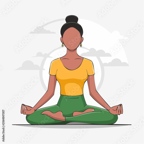 Woman Meditating in Lotus Pose