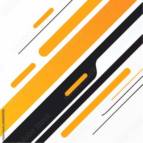 Abstract Geometric Background with Orange and Black Stripes