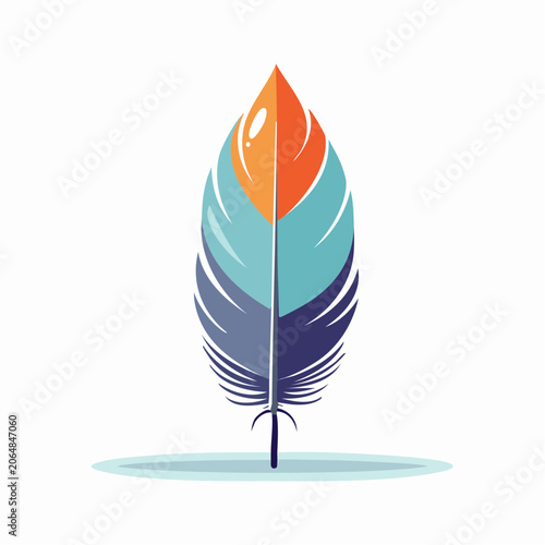 Colorful Stylized Feather Illustration