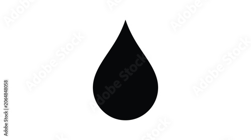 Foto teardrop shape on white background silhouette drop water liquid symbol icon sign