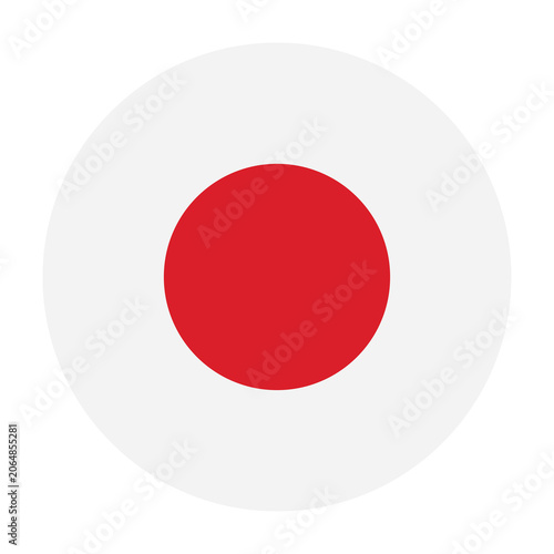 Quadro su tela Flag of japan, a national symbol consisting of a red disc representing the sun o