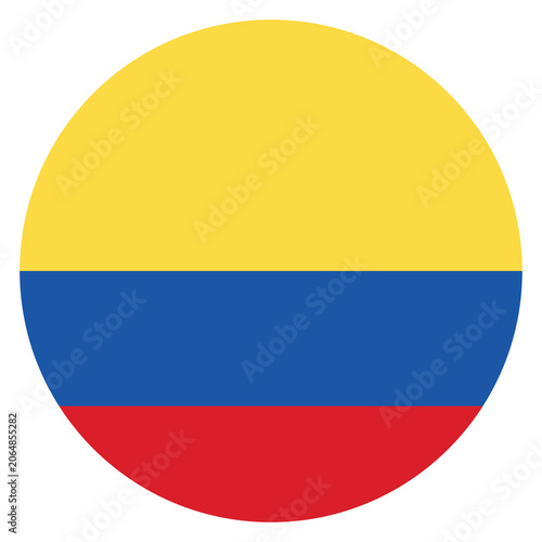 Photography Round flag of colombia, circular national flag of colombia, vector illustration