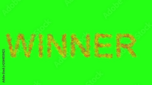 Winner Text Animation with Fire Effect on Green Screen Background for Gaming Victory VFX Intro