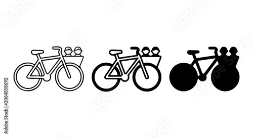Bicycle Icons Set: Line Art, Filled, Silhouette, Urban Commute, Eco-Friendly Transport