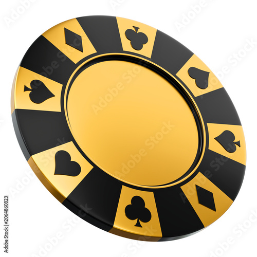 Black and Gold Playing Card Suit Poker Chip